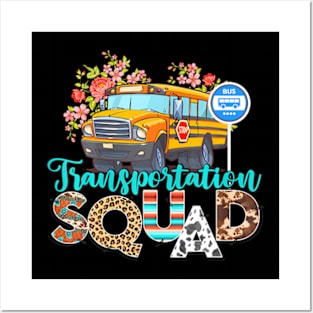 Back To School Transportation Squad Bus Driver School Posters and Art